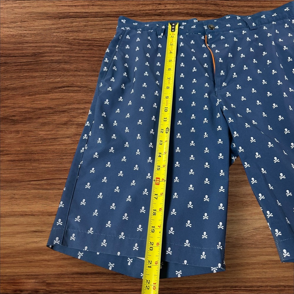Peter Millar Crown‎ Sport Mens Golf Shorts Blue Skull Print Size 34 - Picture 2 of 8